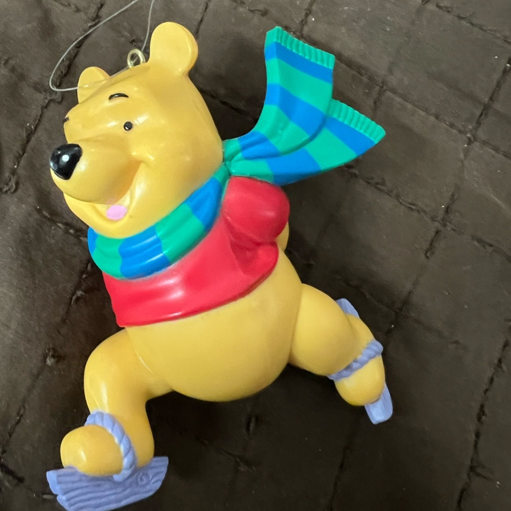 Winnie The Pooh Hard Plastic Ornaments - Pooh Skating
